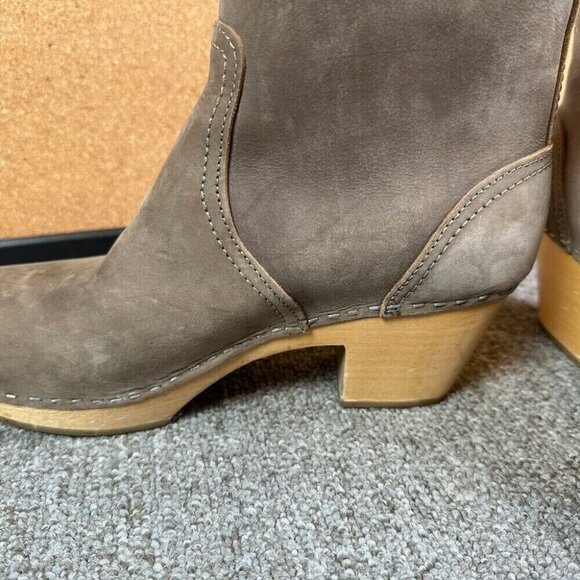 Swedish Hasbeens Zip It Emy Clog Boots Taupe Size EU 37 / US 7 - Neutral Cottage - Picture 3 of 9